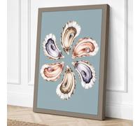 Oyster Circle Botanical Canvas Wall Art Print 24x16 Inch | Ready to Hang, Gallery Wrapped, Fade-Resistant Inks, Securely Packaged, UK Made