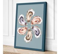 Oyster Circle Botanical Canvas Wall Art Print 24x16 Inch | Ready to Hang, Gallery Wrapped, Fade-Resistant Inks, Securely Packaged, UK Made