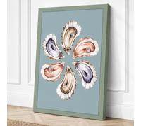 Oyster Circle Botanical Canvas Wall Art Print 24x16 Inch | Ready to Hang, Gallery Wrapped, Fade-Resistant Inks, Securely Packaged, UK Made