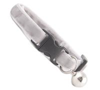 Oyster Grey Double Velvet Soft Cat Collar. Beautiful cat safety collars with bell available in a range colours made in the UK from velvet ri