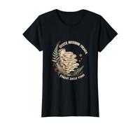 Oyster Mushroom Forager Forest Shelf Finds Value Graphic T-Shirt, Women, Black, L