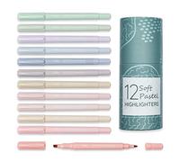 Oyster&Pop Aesthetic Pastel Highlighters - 12 Dual Tip No Bleed Markers