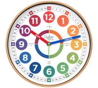Oyster&Pop Kids Clock - Silent 10" Award-Winning Learning Clock for Kids - Learn to Tell the Time - Non-Ticking Children’s Wall Clocks for Bedrooms & Classrooms - with Teaching Time eBook