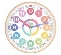 Oyster&Pop Pastel Kids Wall Clock - Silent 10" Analogue Learning Clock