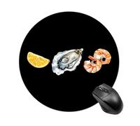 Oyster Shrimp Lemon Seafood Round Mouse Pad for Office Home
