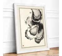 Oyster Study Botanical Framed Wall Art Print A1 (84.1×59.4cm) White, Wall Decor for Living Room, Bedroom, Office & Home, Ready to Hang, Art Gift