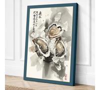 Oyster Study Japandi Canvas Wall Art Print 24x16 Inch | Ready to Hang, Gallery Wrapped, Fade-Resistant Inks, Securely Packaged, UK Made