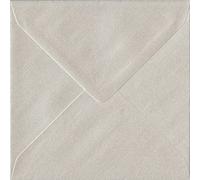 Oyster White Pearlescent 130mm x 130mm Gummed Small Square Envelopes 100gsm (Pack of 100)