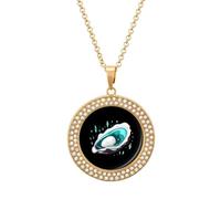 Oyster with Pearl Fashion Women's Diamond Necklace Shiny Round Pendant Jewelry Romantic Gifts