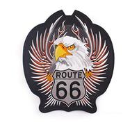OYSTERBOY 11.8" x 10.4" Large Rider Biker Patch American White Eagle US Flag Route 66 Embroidered Motorcycle Iron on/ Sew On Patch