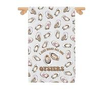 Oysters Kitchen Towel For Oyster Lover Seafood Festival Coastal Life Oyster Beach Dish Tea Towel (ALL THE OYSTERS 2)