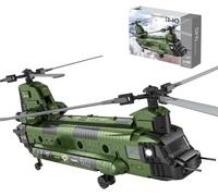 OYTOCLKU Helicopter Model Building Set, 1622 Pcs Chinook Medium Transport Helicopter Building Set, Military Plane Aircraft Fighter Building