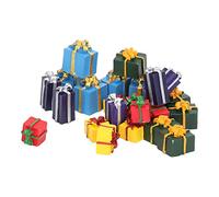 Oytrui 25Pcs Doll House Boxes, Resin 5 Colors Educational Mini Christmas Ornaments, Educational Miniatures Gifts Boxes for Dollhouse