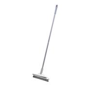 Oytrui 3 in 1 Floor Scrub Brush, Adjustable Long Handle Grout Scrub Brush with Angled Head and Stainless Steel Rods, for Bathroom Kitchen (White Grey)