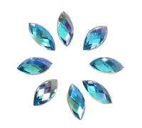 Oytrui 500pcs 7x15mm Acrylic Flat Back Rhinestones, Sparkle Crystals for Clothes Phone Decor, with 5 Colors for Scrapbook Costume Home Craft (dark blue)