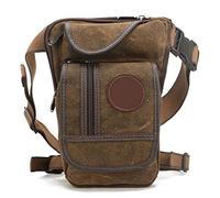 Oytrui Canvas Drop Leg Bag Hiking Waist Pack, Multi Pocket for Men Women Travel Outdoor Sports Camping Tactical Motorcycle (brown)