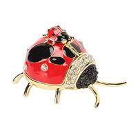 Oytrui Ladybug Trinket Box, Mini Decorative Jewelry Storage Box with Colored Enamel and Rhinestones, for Rings Earrings Gifts Home Decor