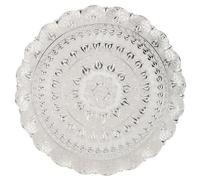 Oytrui Turkish Tea Coffee Serving Tray, Round Metal Vintage Style Embossed Pattern Coffee Plate with Elegant Design, for Bar Outdoor Dresser Dessert Gifts (Silver)