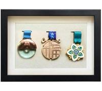 OYUCDAGQ Photo Frame Photograph Framescertificate Frame Medal Box Frame To Display War/Military/Sports Medals-White||3 holes 24 x 33 cm