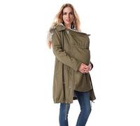 Oyuchga Winter Coats Women's Long Cotton Maternity Jacket - Oversize Pregnancy Fashion 3 in 1 Transition Quilted Jacket With Hood, A AG, L