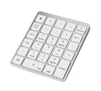 OYUEGE Bluetooth Number Pad, USB Wireless Numeric keypad 28 Keys Portable Mini Financial Accounting Rechargeable Numeric Pad for Laptop Desktop, PC White