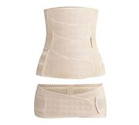 OYUEGE Waist Trainer Women Three-Stage Plus Size Waist Cinchers Bandage Wrap 2 Segmentation Waist Band Hook and Eye 【XXL Beige】