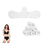 OYUUJII Cotton Bra Liners,5 Pcs Under Bra Sweat Liners Soft 3 Layer Under Breast Sweat Pads Reusable Comfortable Sweat Absorbent Pads for Woman for Daily Use,Sports and Travel(White)