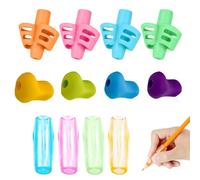 OYUUJII Pencil Grips for Children,12 Pcs Colorful Pencil Grips for Kids Handwriting,Soft Silicone Pen Writing Aid Grip Set Ergonomic Writing Pencil Training Grip for Toddlers,Preschoolers,Kids