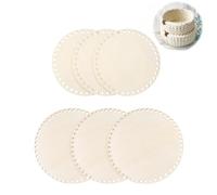 OYUUJII Wooden Basket Bottom,6 Pcs Round Wooden Crochet Basket Base Blank Baskets Base Crochet Bag Bottom Wood Crochets Base Shaper for DIY,Baskets Weaving Supplies,Home Decoration 15/20cm