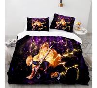 OYUXMAS Anime Demon Slayer Duvet Cover Double Size - Soft Comforter Cover Set, 3 Pcs Super Soft 100% Microfiber Kimetsu no Yaiba Duvet Covers with Zipper Closure(1 Duvet Cover & 2 Pillow Shams)