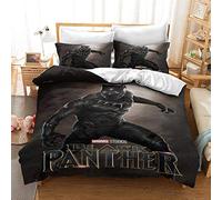 OYUXMAS Black Panther Duvet Cover Set of Kids,3D Printing Comforter Cover 3 Pieces Set-with 2 Pillowcases,100% Microfiber Soft Comfortable Durable Bedding Set - Double Size(No Comforter)
