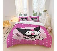 OYUXMAS Kuromi Duvet Cover Set Double Size, Kuromi Printed Bedding Duvet Cover for Kids Teens Girls,Quilt Cover Cute Theme Comforter Cover Warm Sweet Soft Breathable (No Comforter)