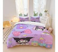 OYUXMAS Kuromi Duvet Cover Set King Size, Kuromi Printed Bedding Duvet Cover for Kids Teens Girls,Quilt Cover Cute Theme Comforter Cover Warm Sweet Soft Breathable (No Comforter)