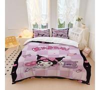 OYUXMAS Kuromi Duvet Cover Set Single Size, Kuromi Printed Bedding Duvet Cover for Kids Teens Girls,Quilt Cover Cute Theme Comforter Cover Warm Sweet Soft Breathable (No Comforter)