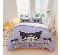 OYUXMAS Kuromi Duvet Cover Set Super King Size, Printed Bedding Duvet Cover for Kids Teens Girls,Kuromi Quilt Cover Cute Theme Comforter Cover Warm Sweet Soft Breathable (No Comforter)