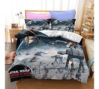 OYUXMAS Movie Bedding Set Double Size -Star-Series Wars Pattern Comforter Cover Set, 3 Pcs Super Soft Fade Resistant 100% Microfiber Quilt Cover with Zipper Closure(1 Duvet Cover & 2 Pillow Shams)