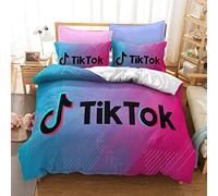 OYUXMAS Tik ToK Duvet Cover, Fashion Printed Comforter Set with 2 PillowCases - 3 Piece 100% Brushed Microfiber Youth Kids Bedding Set-Super Soft and Comfortable Durable - Double Size(No Comforter)