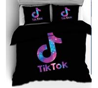 OYUXMAS Tik ToK Duvet Cover, Fashion Printed Comforter Set with 2 PillowCases - 3 Piece 100% Brushed Microfiber Youth Kids Bedding Set-Super Soft and Comfortable Durable - Double Size(No Comforter)