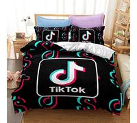 OYUXMAS Tik ToK Duvet Cover Set of Kids,3D Printing Comforter Cover 3 Pieces Set-with 2 Pillowcases,100% Microfiber Soft Comfortable Durable Bedding Set - King Size(No Comforter)
