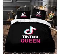 OYUXMAS Tik ToK Duvet Cover, Video Printed Comforter Set with 1 PillowCases-2 Piece 100% Brushed Microfiber Youth Kids Bedding Set-Super Soft and Comfortable Durable - Single Size(No Comforter)