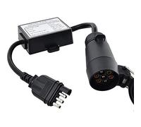 Oyviny US to EU Trailer Light Converter US 4 Way to EU 7 Way Trailer Light Adapter USA Vehicle 4-Pin Flat Plug to European Trailer 7-Pin Round Connector Plug and Play Waterproof Converter
