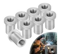 OywhC Weld-On Nut,1/2"-13 Thread Long Threaded Stepped Female Weld Nut Steel Chassis Mount Tab Pack of 8