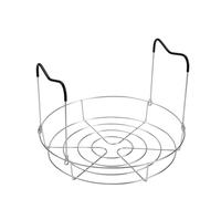 OYWOBET 12in Silver Stainless Steel Canning Rack with Heat Resistant Silicone Handles for Regular Mouth and Wide Mouth jars, Holds 6 Quart or 7 Pint Jars in Pressure Canner Pot