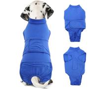 OYX Dog Recovery Suit，Adjustable Back Dog Surgery Suit Male Female Spay， Recovery Suit For Dogs E-Collar & Cone Alternative Surgical Suit, Prevent Licking Dog Onesies Pet Surgery Recovery Suit, Blue L