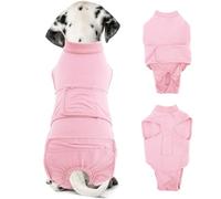 OYX Dog Recovery Suit，Adjustable Back Dog Surgery Suit Male Female Spay，Recovery Suit for Dogs E-Collar & Cone Alternative Surgical Suit, Prevent Licking Dog Onesies Pet Surgery Recovery Suit, Pink