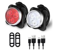 OYYMTE USB Rechargeable Bike Light Set, Super Bright Headlight Waterproof Front Lights, Adjustable Lighting Modes, Cycling for Road & Mountain