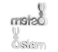 OYZOQ 1 Piece Silicone Mould for Easter Letters, Rabbit Shape, Easy to Demould, for Epoxy Resin, Soap, Chocolate, Silicone Craft Mould