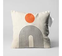 OyzShop Abstract Geometric Beige Cushion Cover with Bauhaus Themed, Double Sided on the Soft Short Pile Velvet Fabric with Multi Sizes, OEKO-TEX 55x55cm (22x22 Inches) - Cover Only
