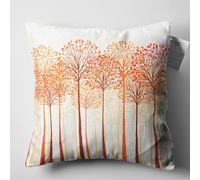 OyzShop Abstract White Cushion Cover Orange Tall Trees Themed, Double Sided on the Soft Velvet Fabric with Multi Sizes, OEKO-TEX 50x50cm (20x20 Inches)
