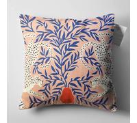 OyzShop Ethnic Cushion Cover, Double Cheetahs in Blue Leaves, Double Sided on the Soft Velvet Fabric, Multi Size Options, OEKO-TEX 55x55cm (22x22 Inches)